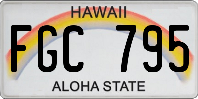 HI license plate FGC795