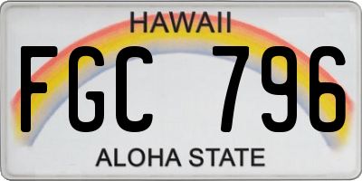 HI license plate FGC796