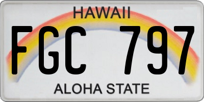 HI license plate FGC797