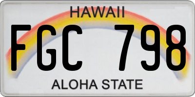 HI license plate FGC798
