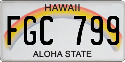 HI license plate FGC799