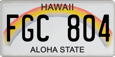 HI license plate FGC804