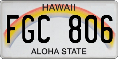 HI license plate FGC806