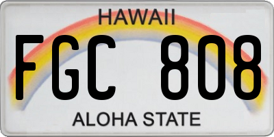 HI license plate FGC808