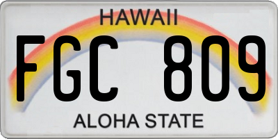HI license plate FGC809
