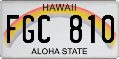 HI license plate FGC810