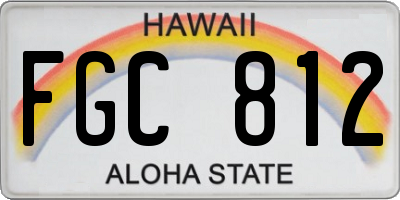 HI license plate FGC812