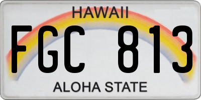HI license plate FGC813