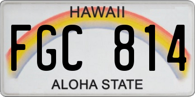 HI license plate FGC814