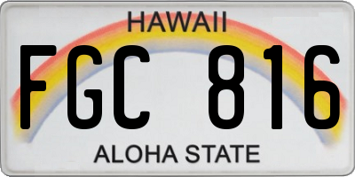 HI license plate FGC816