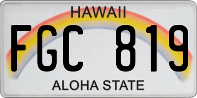 HI license plate FGC819