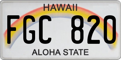 HI license plate FGC820