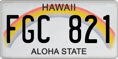 HI license plate FGC821