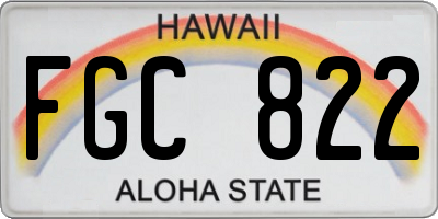 HI license plate FGC822