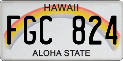 HI license plate FGC824