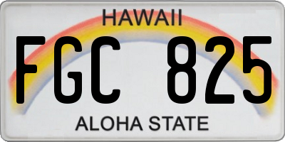 HI license plate FGC825