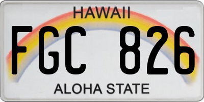 HI license plate FGC826