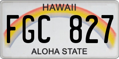 HI license plate FGC827