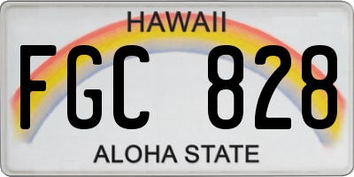 HI license plate FGC828