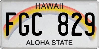 HI license plate FGC829