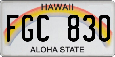 HI license plate FGC830