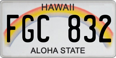 HI license plate FGC832