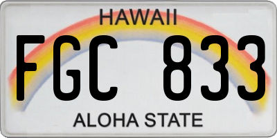HI license plate FGC833