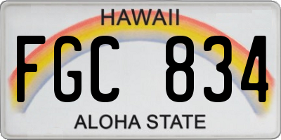 HI license plate FGC834