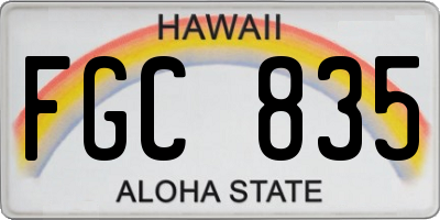 HI license plate FGC835