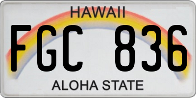 HI license plate FGC836