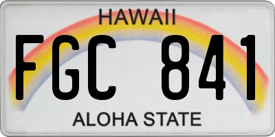 HI license plate FGC841