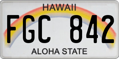 HI license plate FGC842