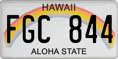 HI license plate FGC844