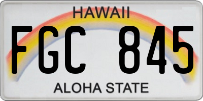 HI license plate FGC845