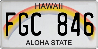 HI license plate FGC846