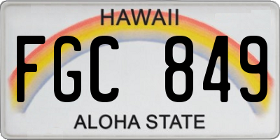 HI license plate FGC849