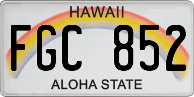 HI license plate FGC852