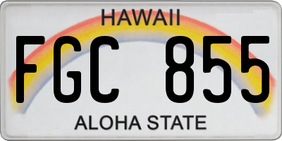 HI license plate FGC855