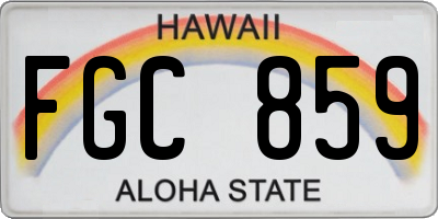 HI license plate FGC859
