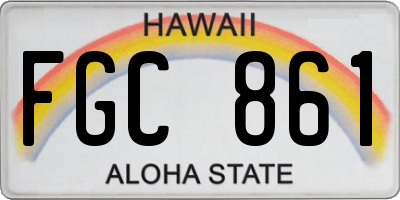 HI license plate FGC861