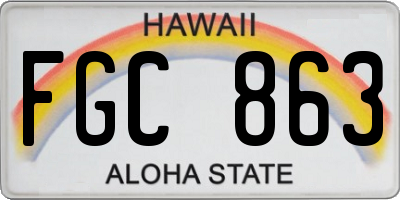 HI license plate FGC863