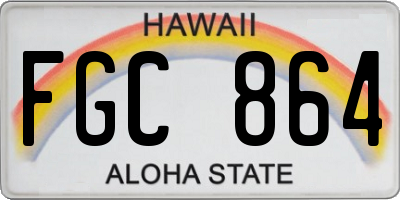 HI license plate FGC864