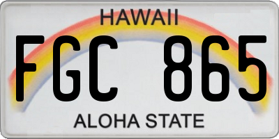 HI license plate FGC865