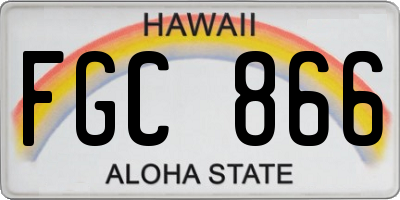 HI license plate FGC866