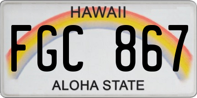 HI license plate FGC867