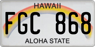 HI license plate FGC868