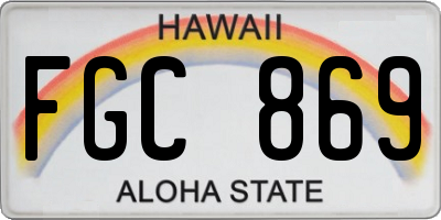 HI license plate FGC869