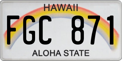 HI license plate FGC871