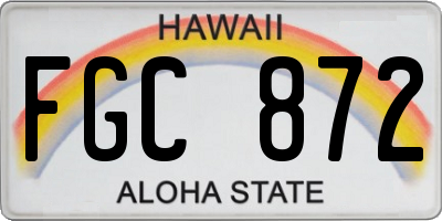 HI license plate FGC872