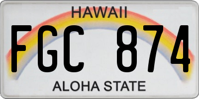 HI license plate FGC874